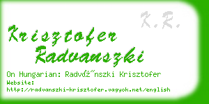 krisztofer radvanszki business card